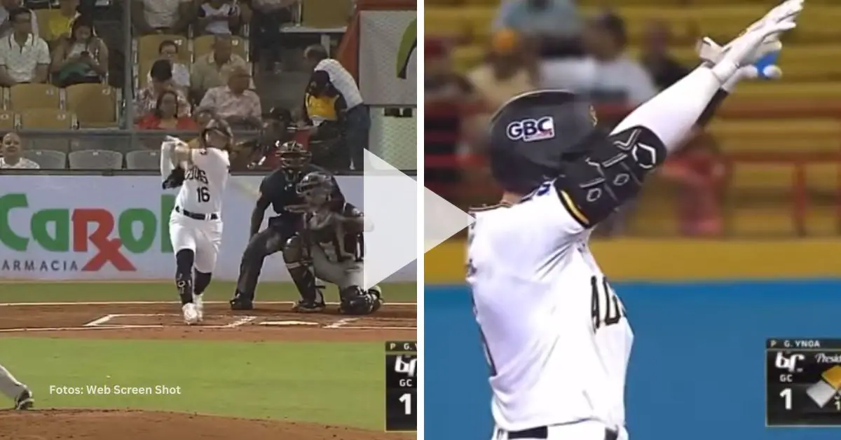 César Prieto debutó por todo lo alto con Águilas al conectar un contundente tablazo ante Gigantes del Cibao