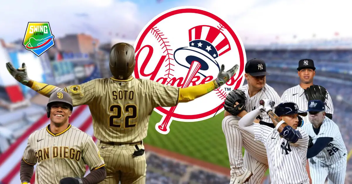 Juan Soto junto a Judge y Domínguez en el OF de Yankees