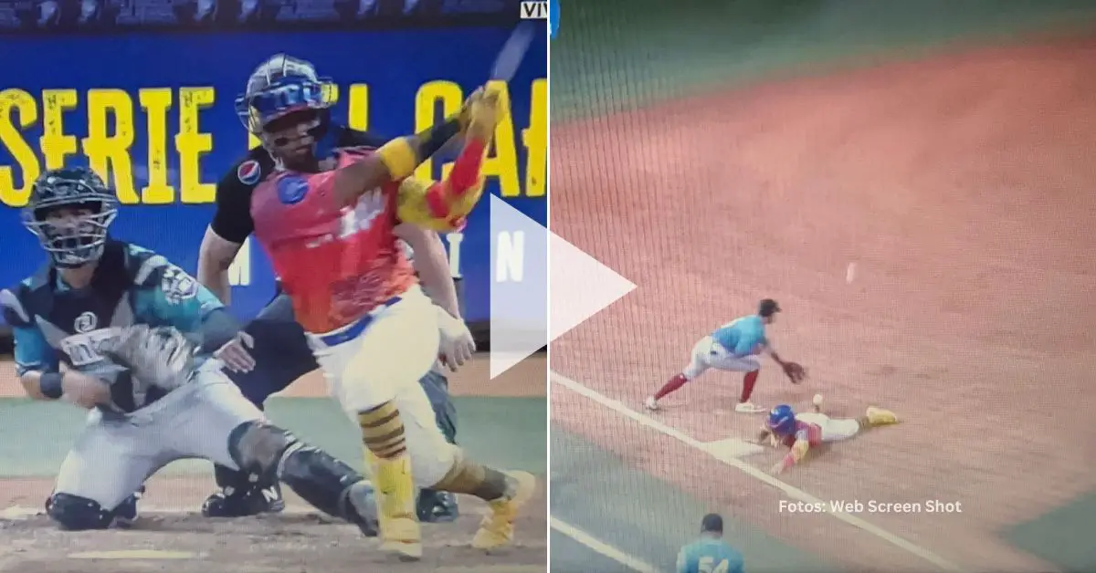 La bola bateada por Ronald Acuña Jr. se internó en lo más profundo del jardín izquierdo