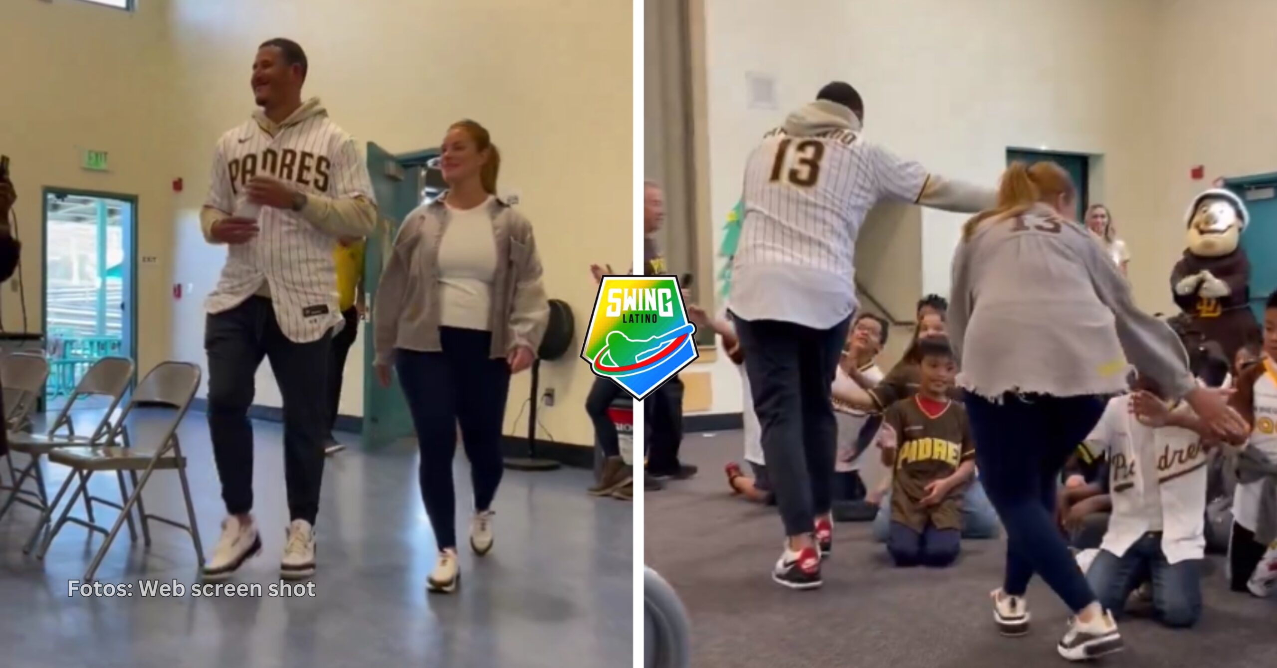 Manny Machado disfrutó de un momento agradable con las pequeñas futuras estrellas