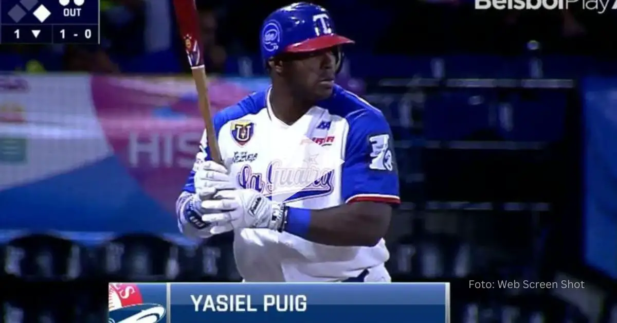 Yasiel Puig sigue haciendo de las suyas con el conjunto de los Tiburones de la Guaira