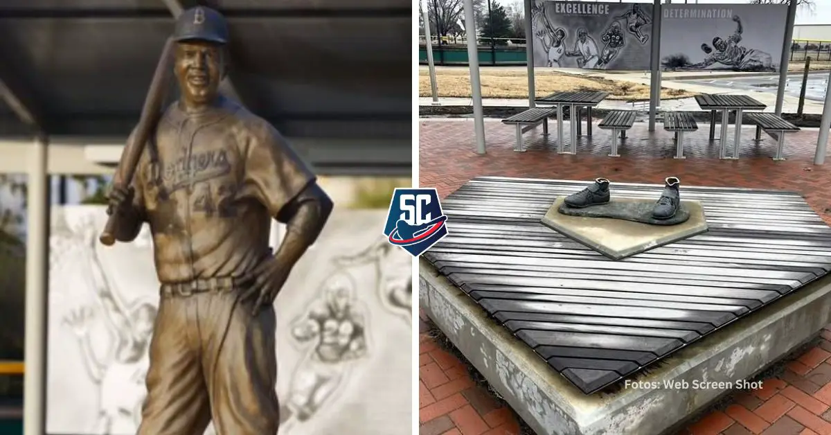 La escultura de Jackie Robinson fue instalada en 2021