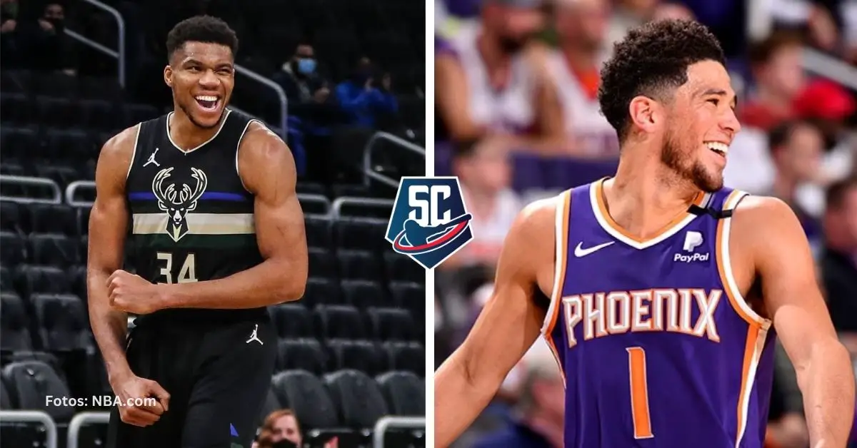 Giannis Antetokounmpo y Devin Booker fueron premiados por la NBA