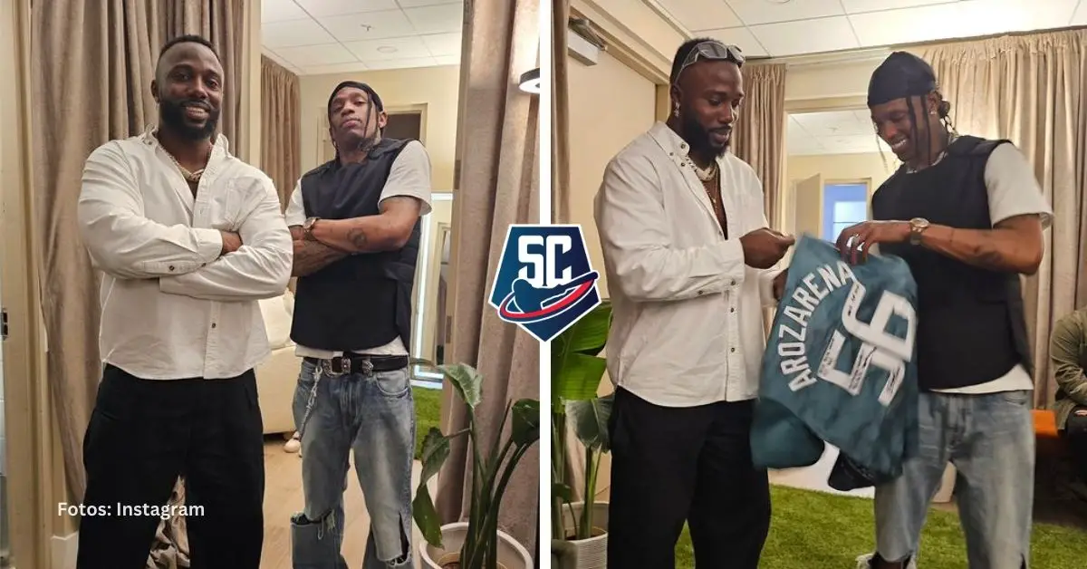 Randy Arozarena y Travis Scott se encontraron en los camerinos tras el concierto en Miami