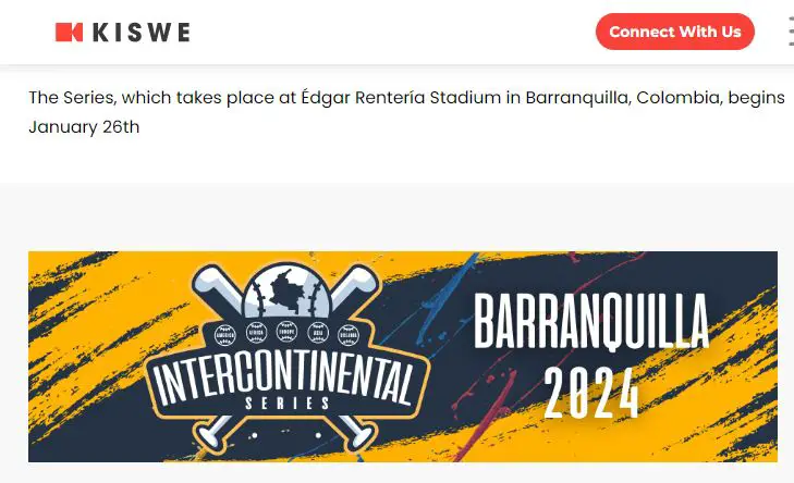 Serie Intercontinental, celebrada en Barranquilla, Colombia, que comenzará el 26 de enero y culminará el 1 de febrero de este 2024