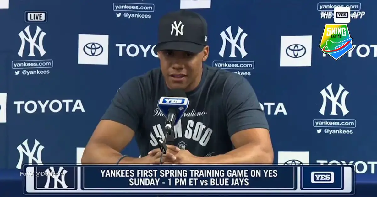 Juan Soto habló con la prensa previo a los entrenamientos con Yankees