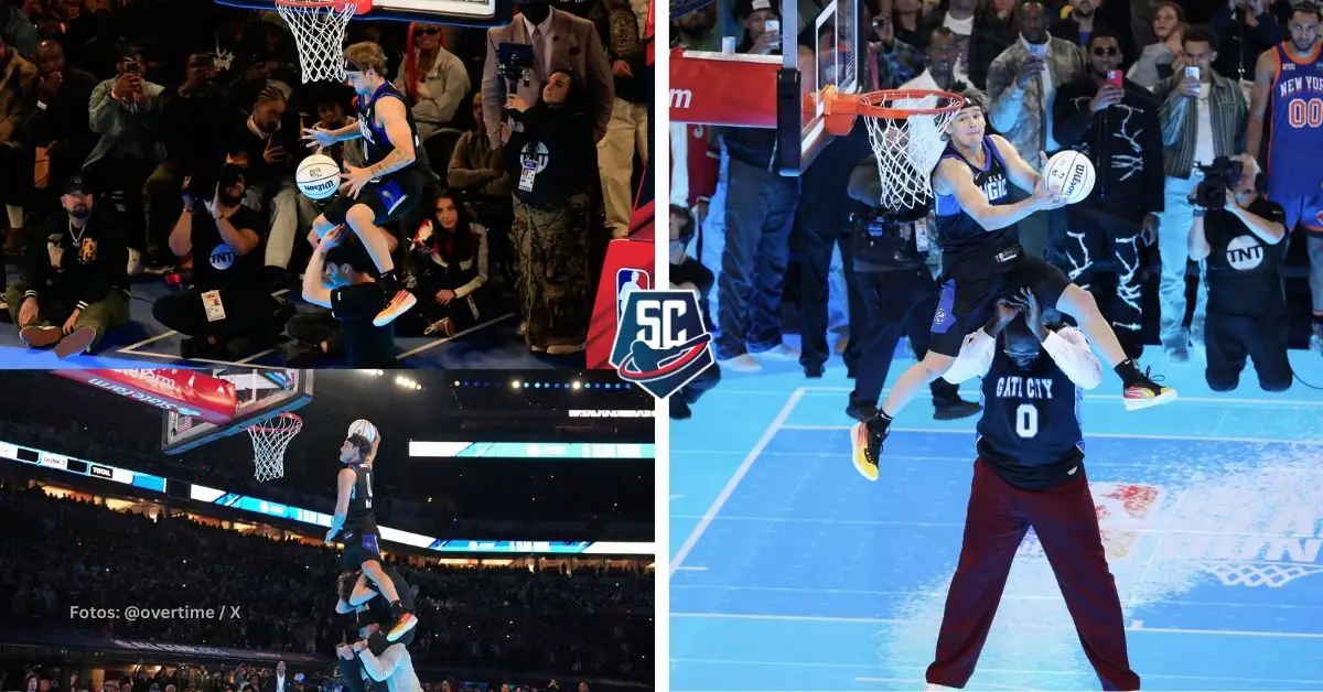 Mac McClung tuvo una puntuación perfecta para ganar por segunda vez el NBA All Star Slam Dunk tras salta a Shaquille O'Neal.