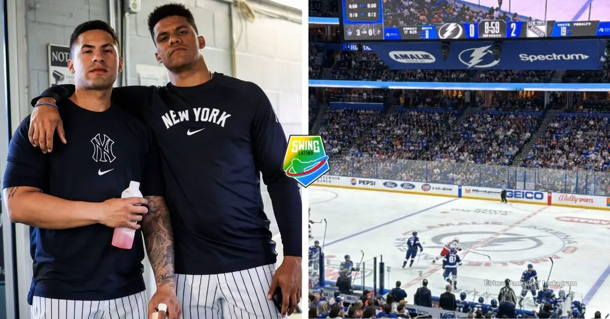 Juan Soto y Gleyber Torres aprovecharon su descanso para disfrutar de juego entre Tampa Bay Lightning vs New York Rangers de la NHL.