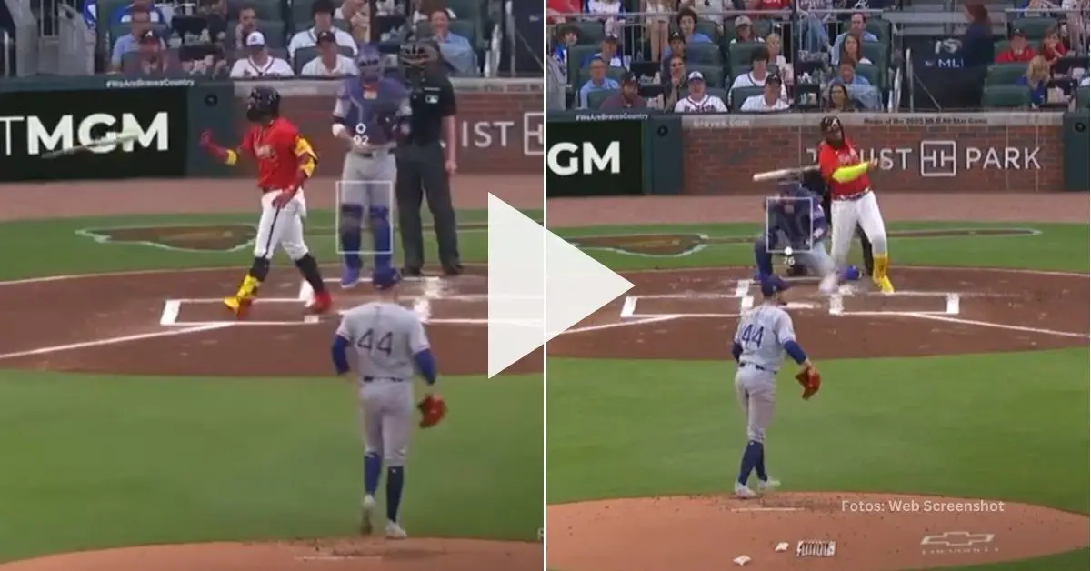 3ro en MLB: Ronald Acuña Jr. y Ozuna SE JUNTARON contra Texas (+VIDEO)