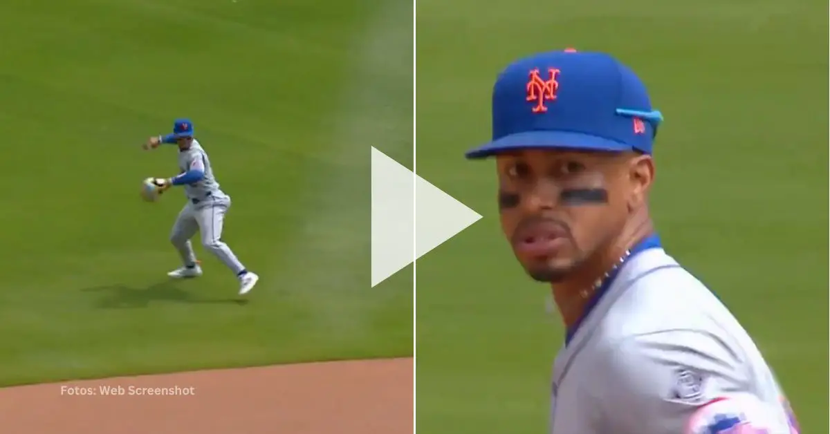 El shortstop boricua de New York Mets, Francisco Lindor, exhibió sus reflejos en Atlanta