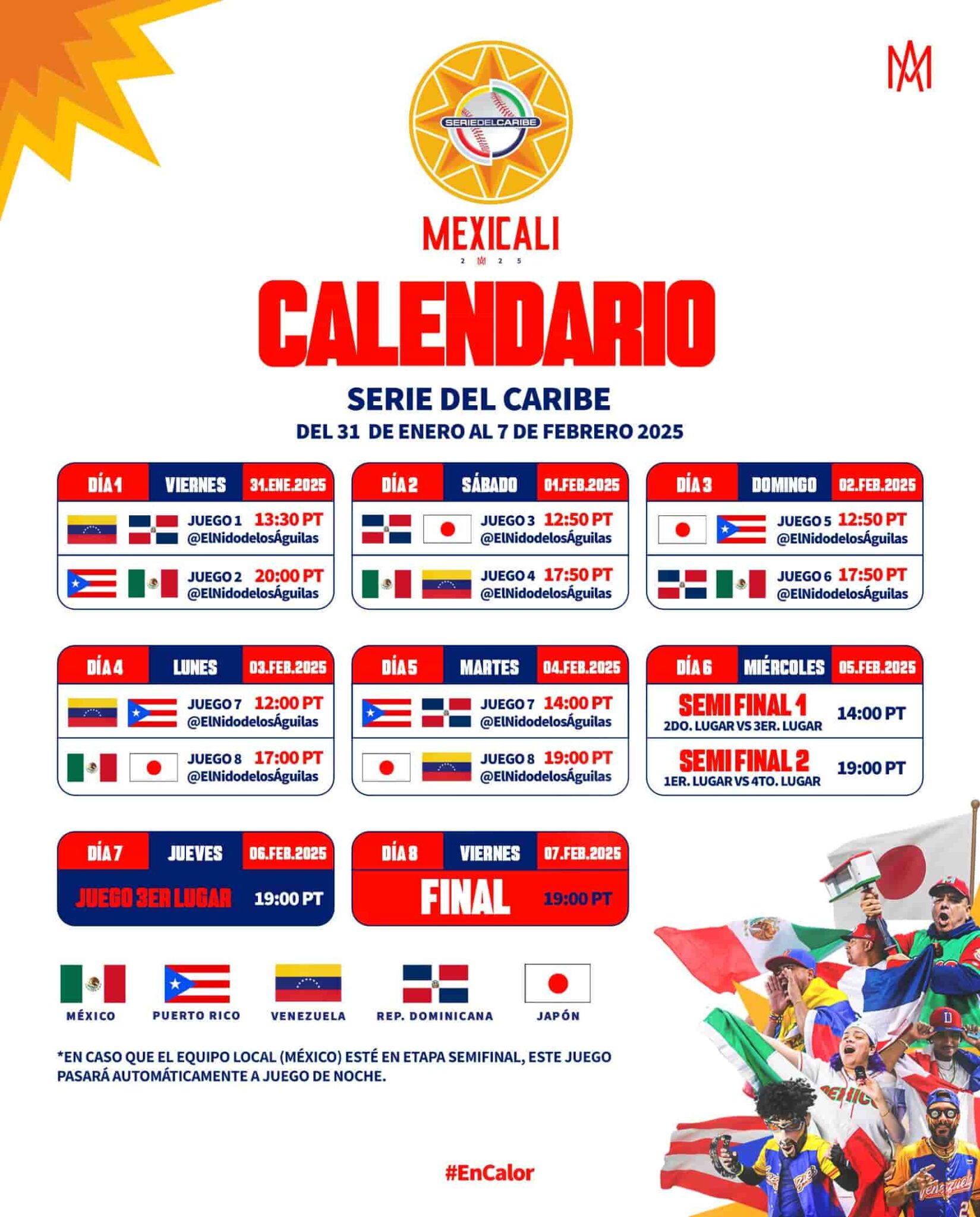 OFICIAL Serie del Caribe ANUNCIÓ calendario Mexicali 2025