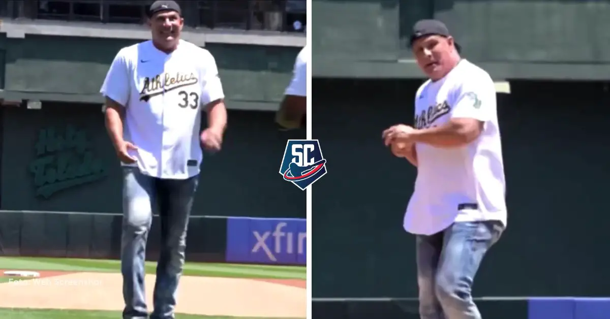 Jose Canseco volvió al terreno de juego del Oakland Coliseum