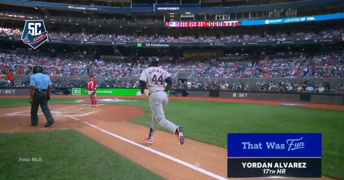 Yordan Alvarez apagó Toronto con el homerun a 106 millas por hora en el noveno inning