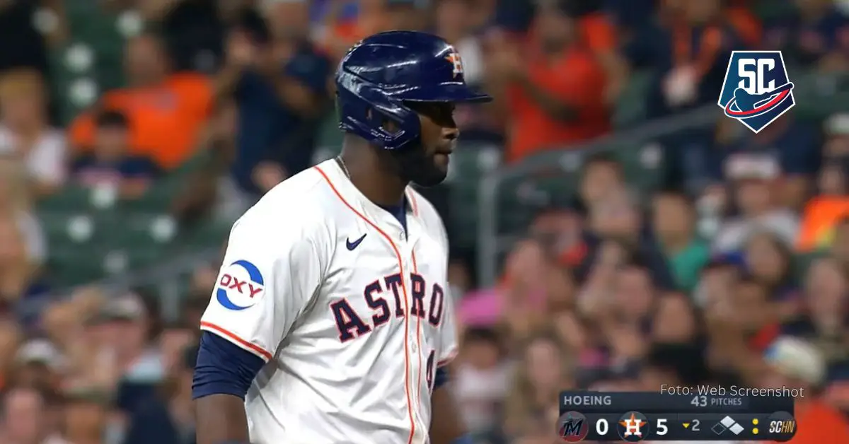 Yordan Alvarez volvió a salir en medio del juego entre Houston Astros y Miami Marlins