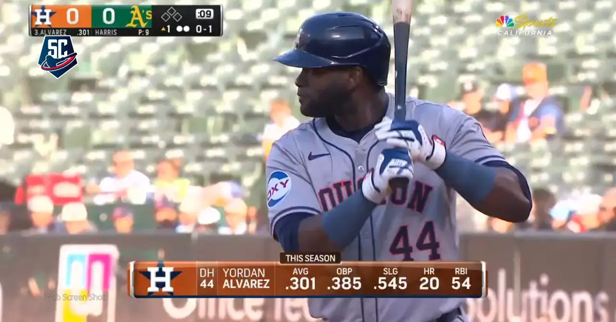 Yordan Alvarez siguió con su racha y bateó el cuarto extrabase consecutivo en los últimos cuatro turnos con Houston Astros