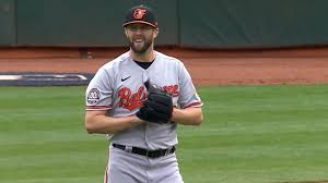 El lanzador derecho Jordan Lyles con Baltimore Orioles en MLB 2022