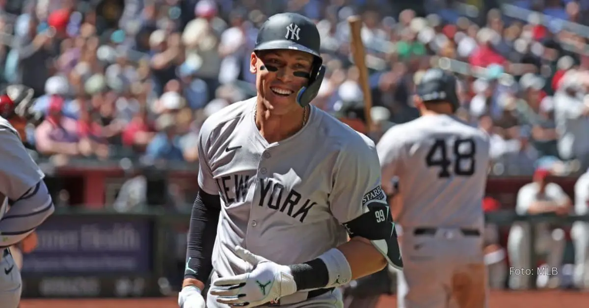 Aaron Judge celebrando con Yankees en 2024