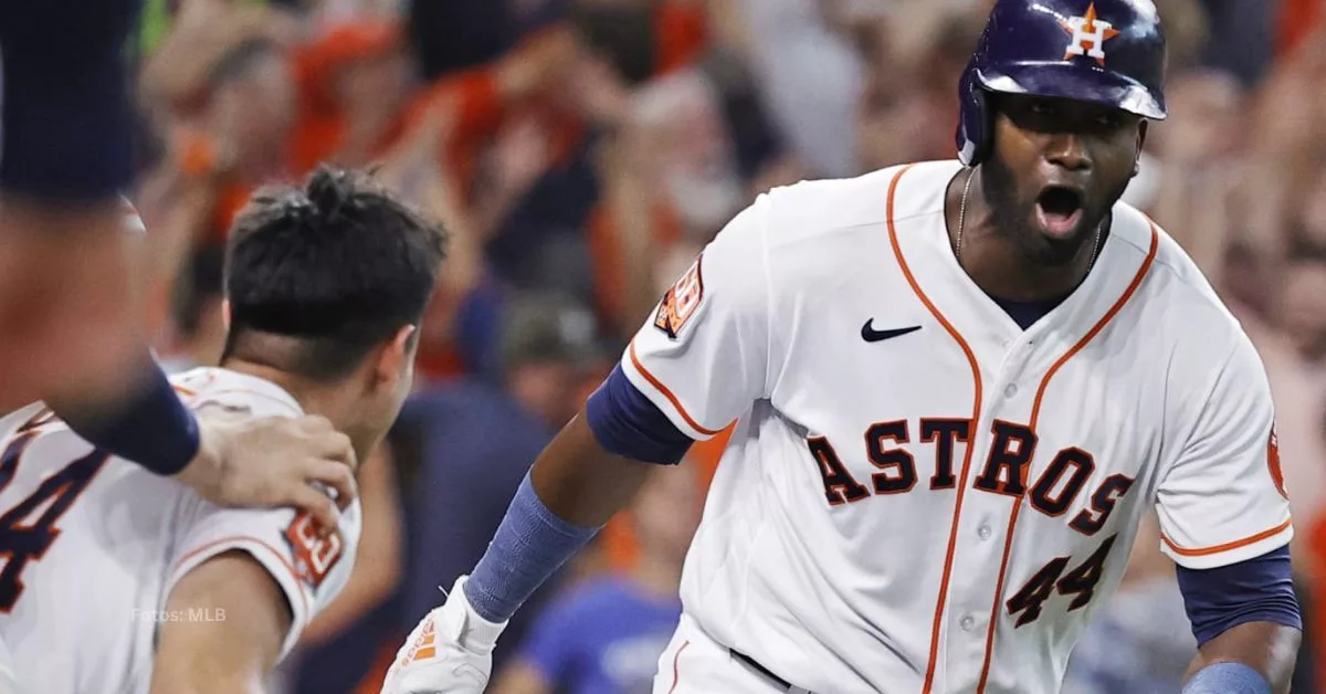 El cubano Yordan Alvarez luego de dar 3 hits ante Boston Red Sox