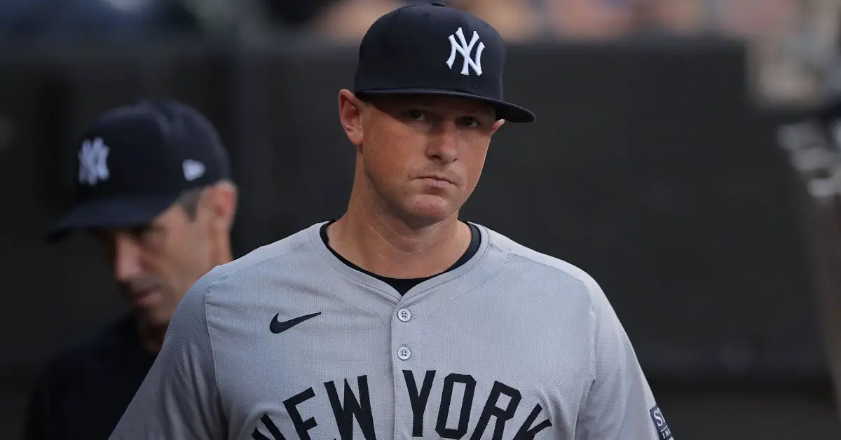 DJ LeMahieu con el uniforme de New York Yankees