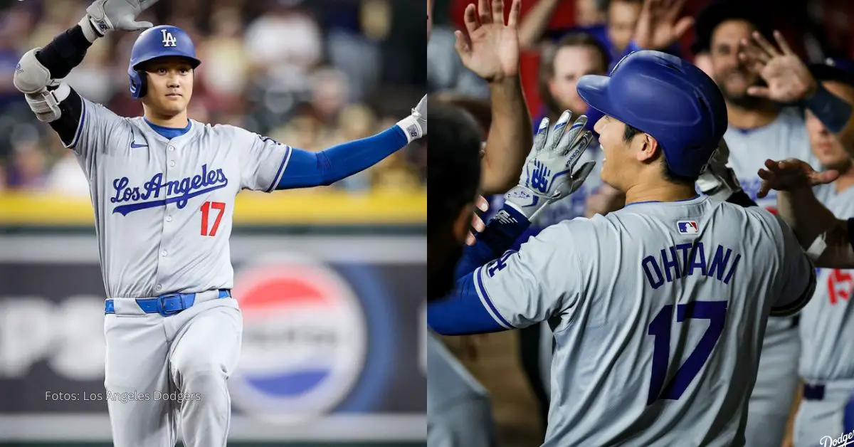 Shohei Ohtani celebrando el triunfo de Los Angeles Dodgers en MLB 2024