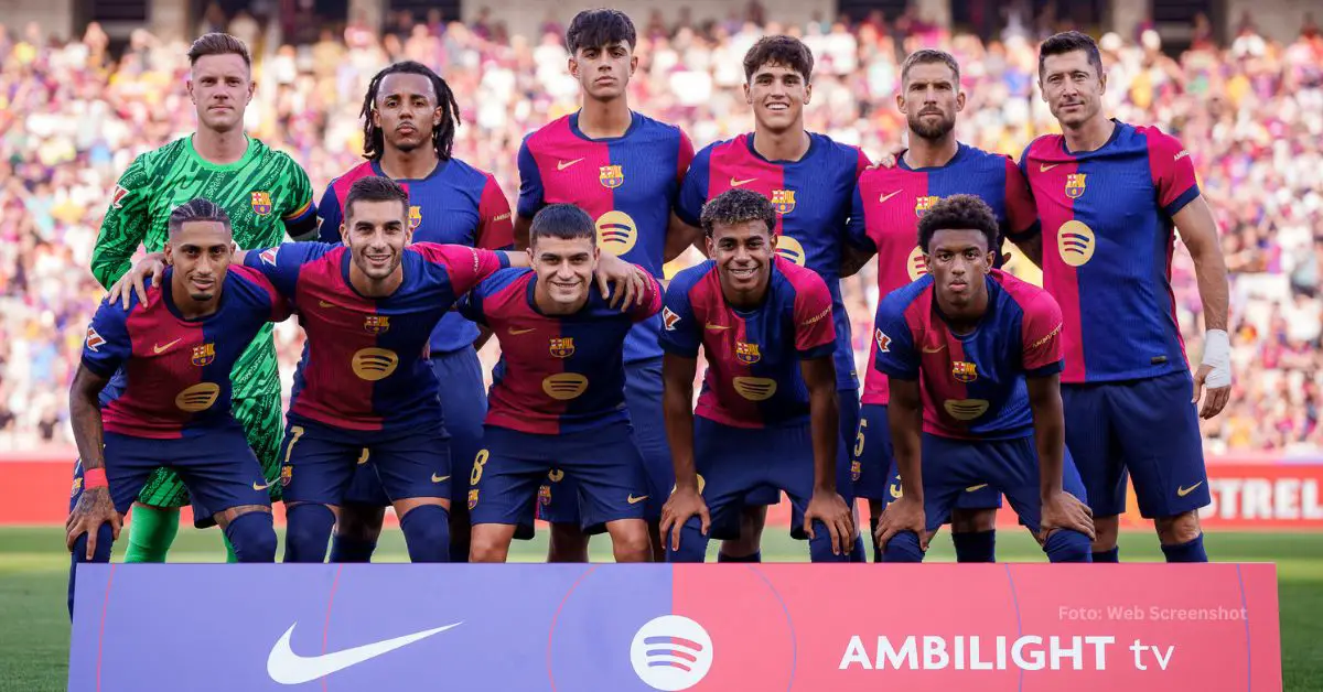 Barcelona posando antes del juego