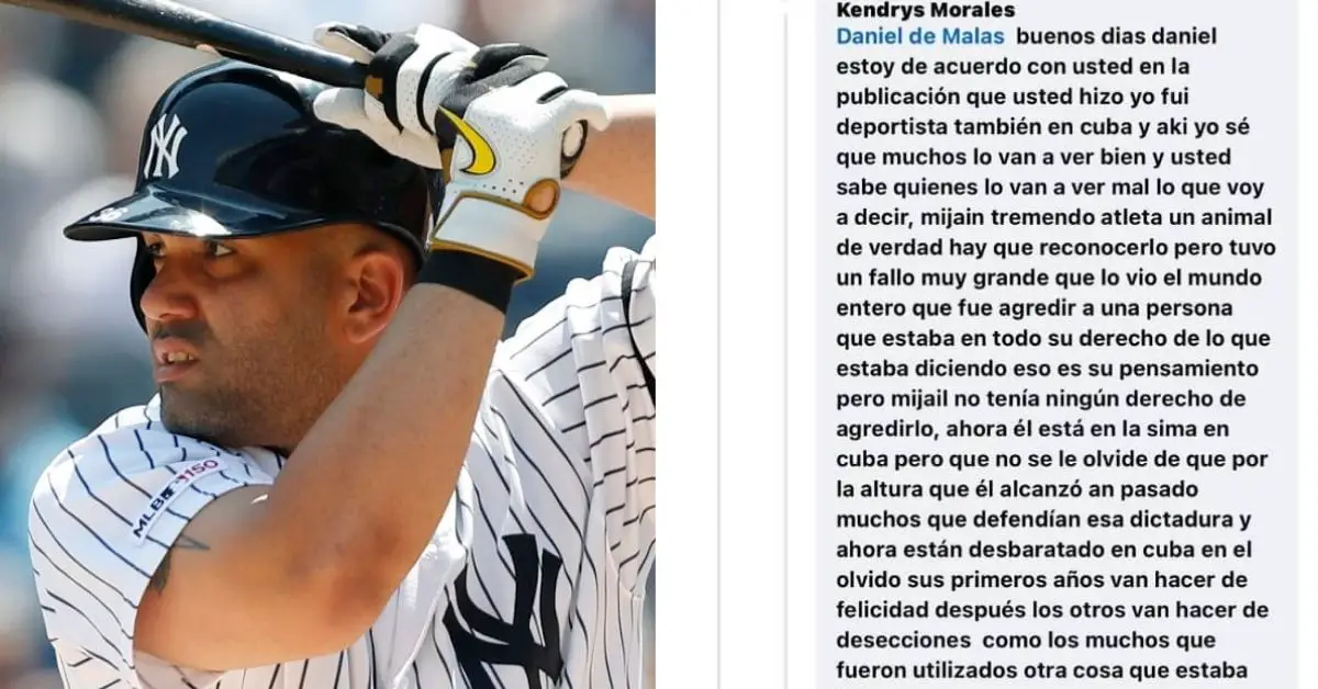 Kendrys Morales se pronunció en contra de la postura de Mijaín López con relación al gobierno cubano