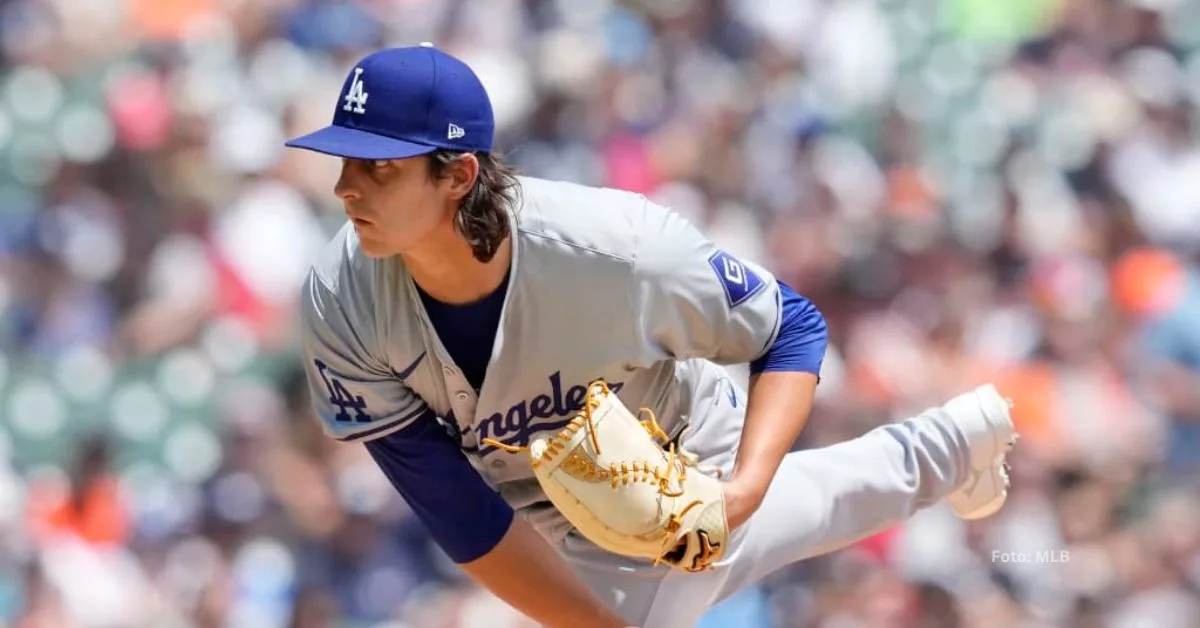 Brent Honeywell Jr. lanzando con Los Angeles Dodgers