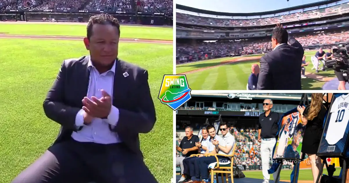 Miguel Cabrera presenció la ceremonia especial de su exmanager