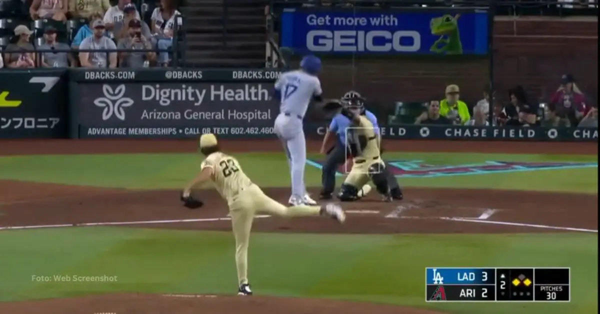 Shohei Ohtani intentó evitar el bolazo