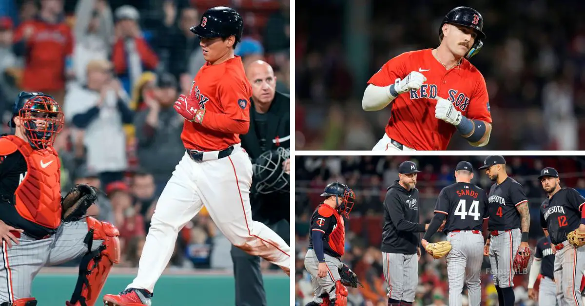 Masataka Yoshida y Romy González anotando con Boston Red Sox y el conjunto de Minnesota Twins