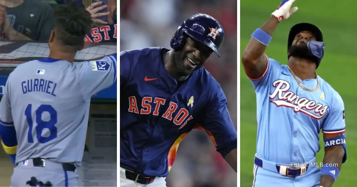 Yuli Gurriel, Yordan Alvarez y Adolis García en MLB 2024