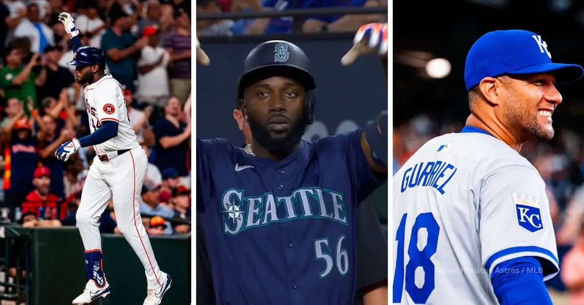 Yordan Alvarez con Houston Astros, Randy Arozarena con Seattle Mariners y Yuli Gurriel con Kansas City Royals