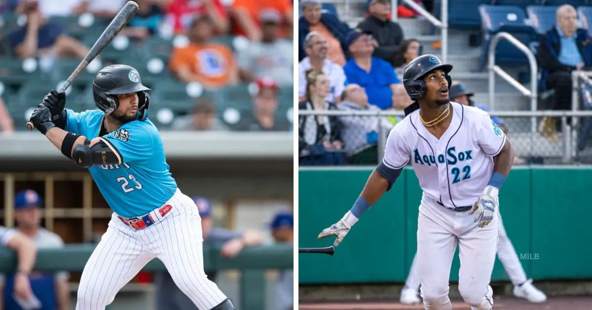 Edgar Quero y Lázaro Montes bateando en juegos de MiLB