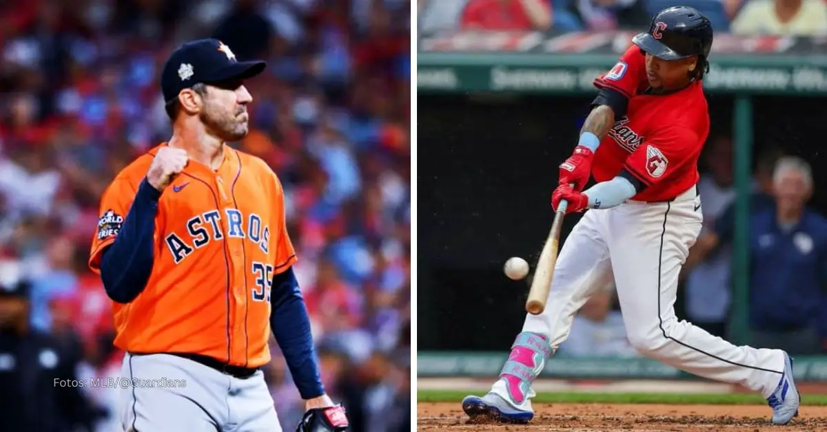 Justin Verlander enfrentando a José Ramírez en juego de Cleveland Guardians vs Houston Astros