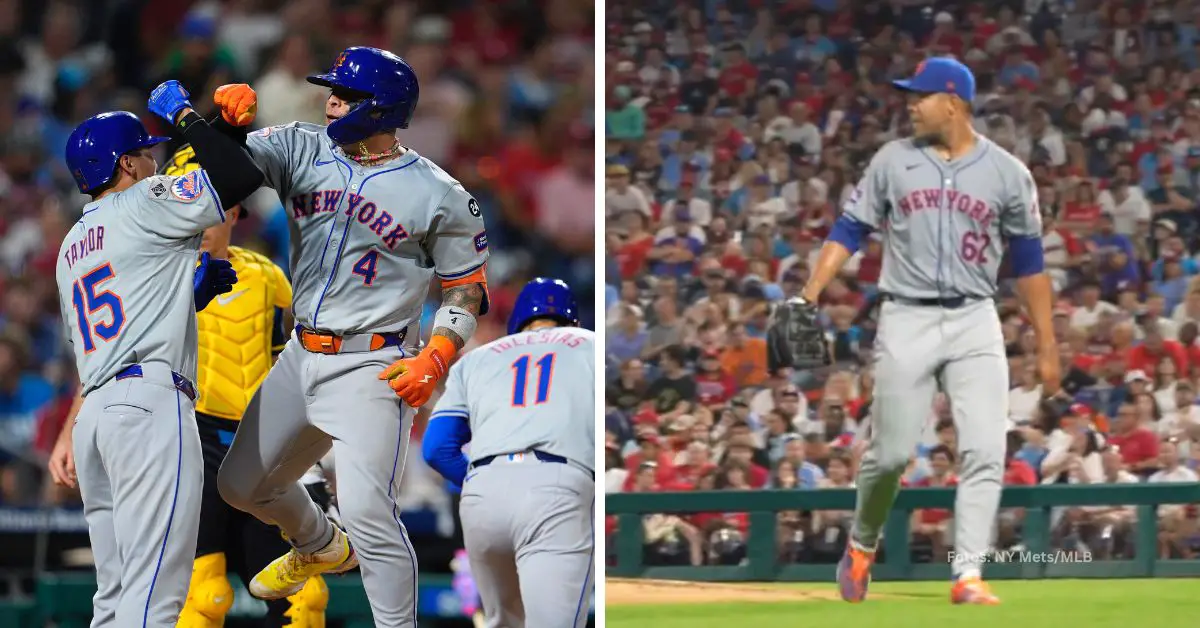 New York Mets celebrando durante el juego