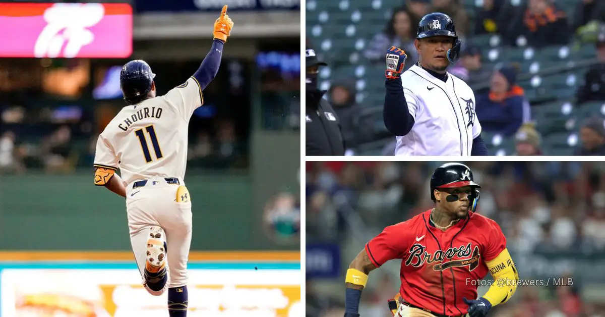 Jackson Chourio, Miguel Cabrera y Ronald Acuña Jr.