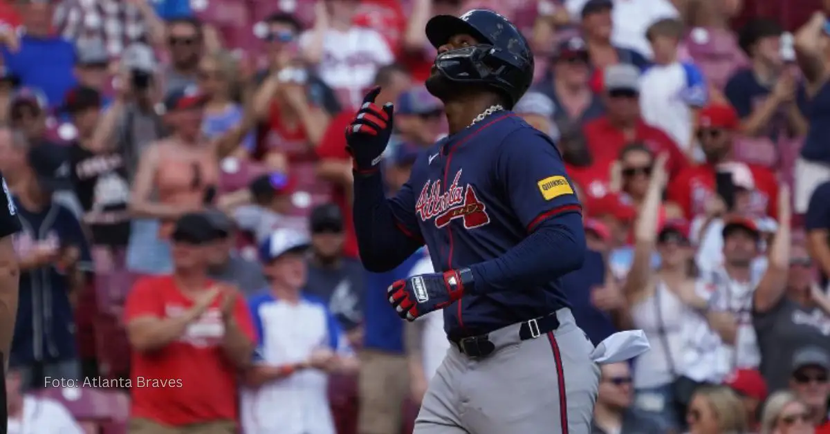 Jorge Soler celebrando jonron con Atlanta Braves