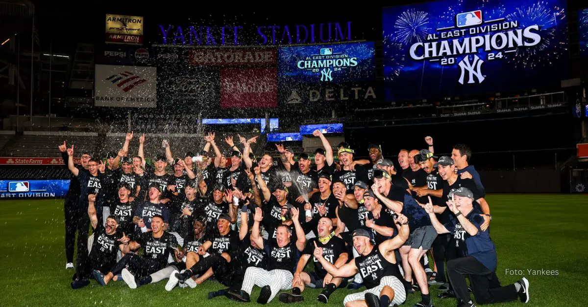 New York Yankees celebrando en Yankee Stadium