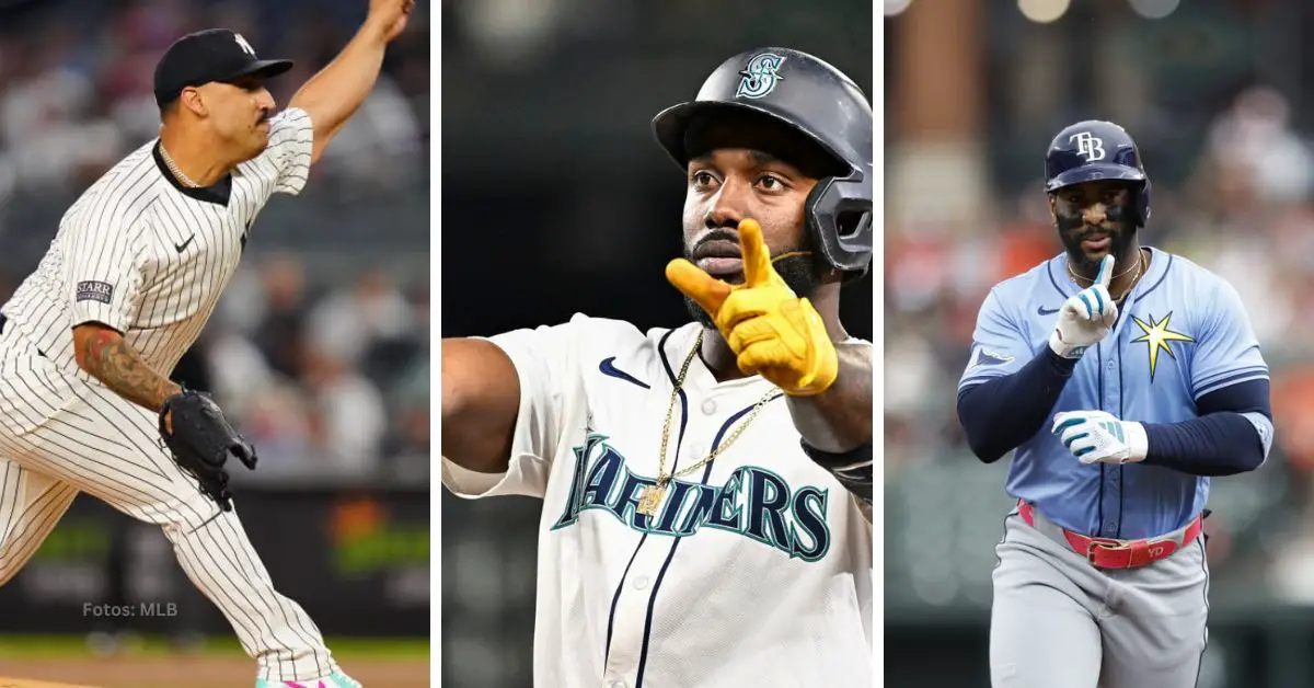 Néstor Cortés con New York Yankees, Randy Arozarena con Seattle Mariners y Yandy Diaz con Tampa Bay Rays