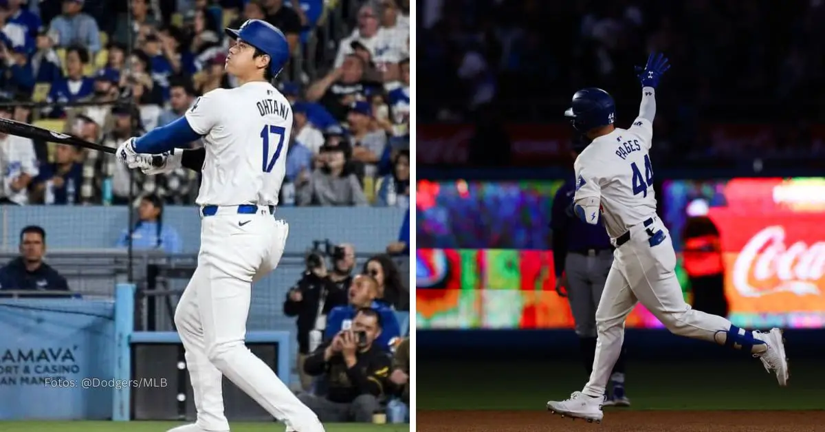 Shohei Ohtani y Andy Pages conectando jonrón en Grandes Ligas con Los Angeles Dodgers