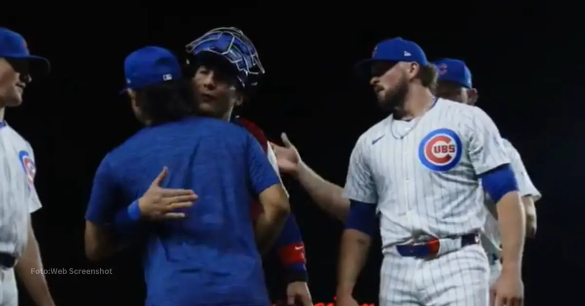 Shota Imanaga y Chicago Cubs celebrando el no hitter