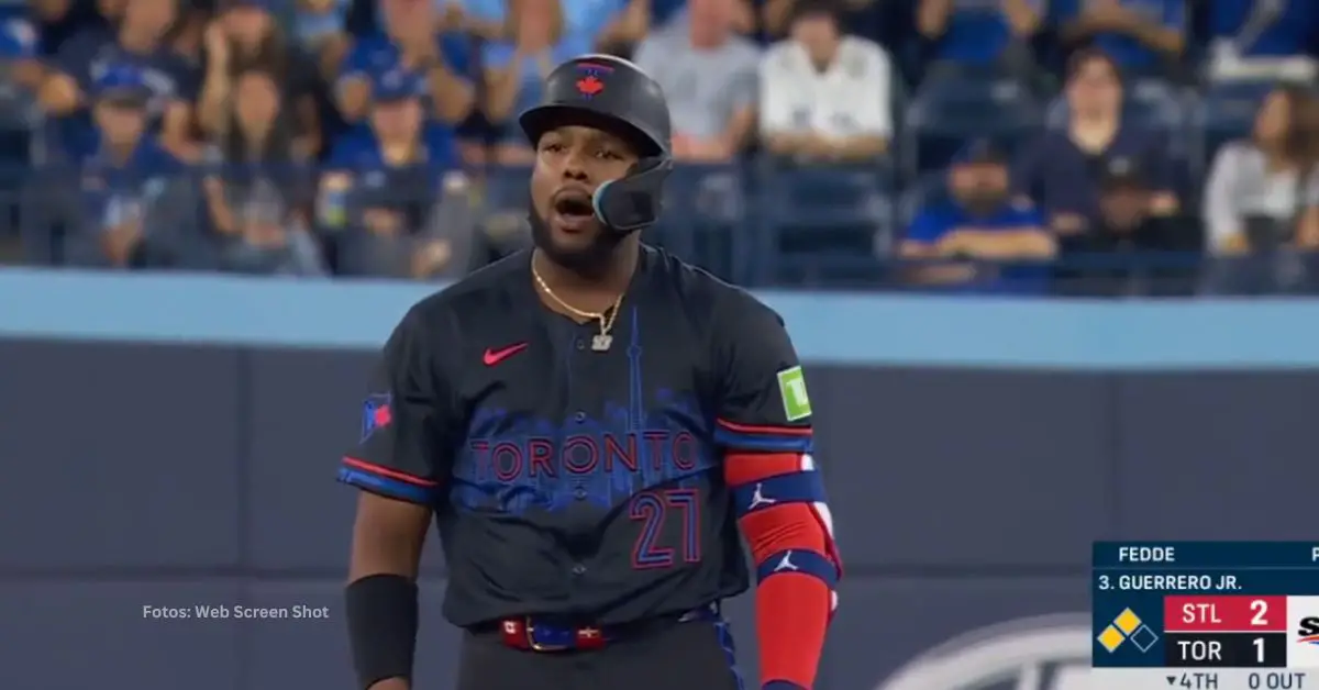 Vladimir Guerrero Jr. celebrando en Toronto