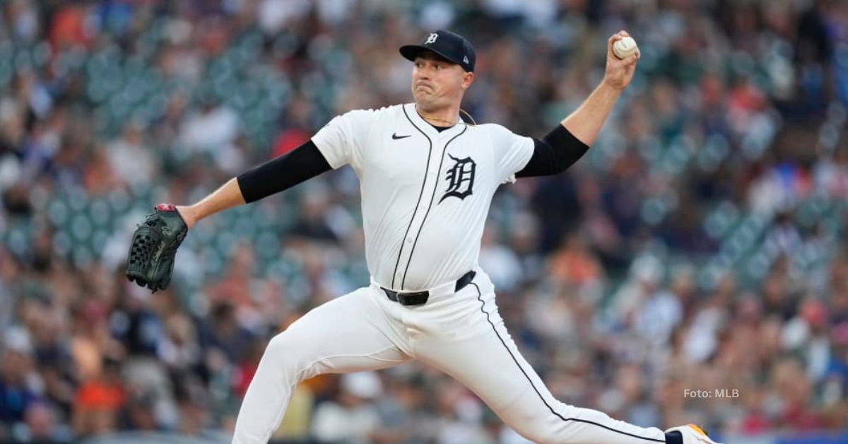 Tarik Skubal lanzando con Detroit Tigers