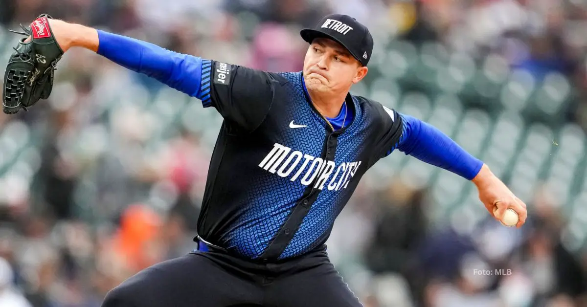 Tarik Skubal en una apertura con Detroit Tigers en Comerica Park