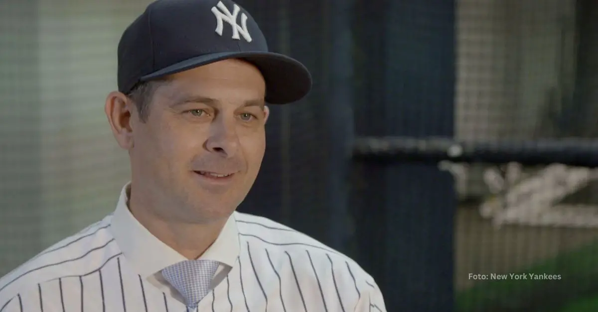 Aaron Boone con el uniforme de New York Yankees