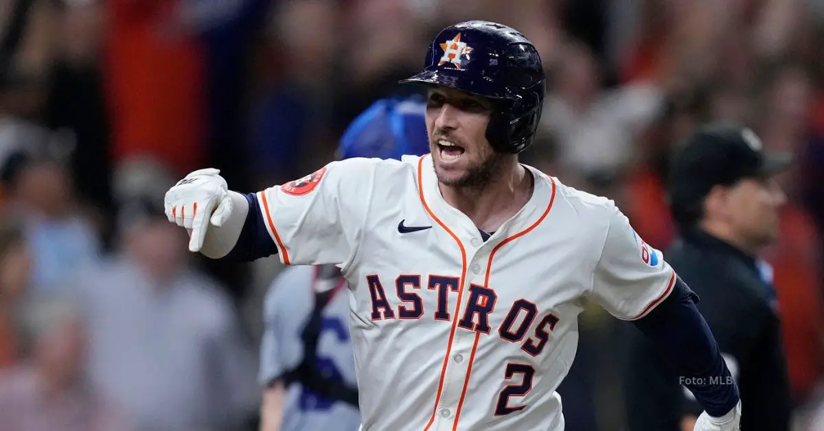 Alex Bregman celebrando con Houston Astros