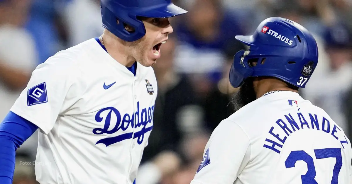 Celebración del back to back de Teoscar Hernández y Freddie Freeman