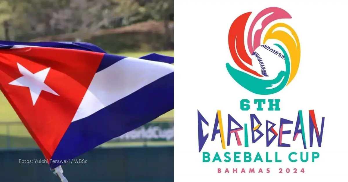 Bandera de Cuba y Logo Copa del Caribe