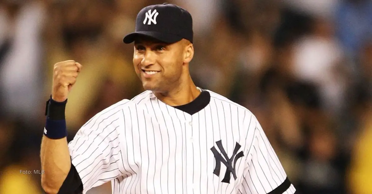 Derek Jeter celebrando con New York Yankees.