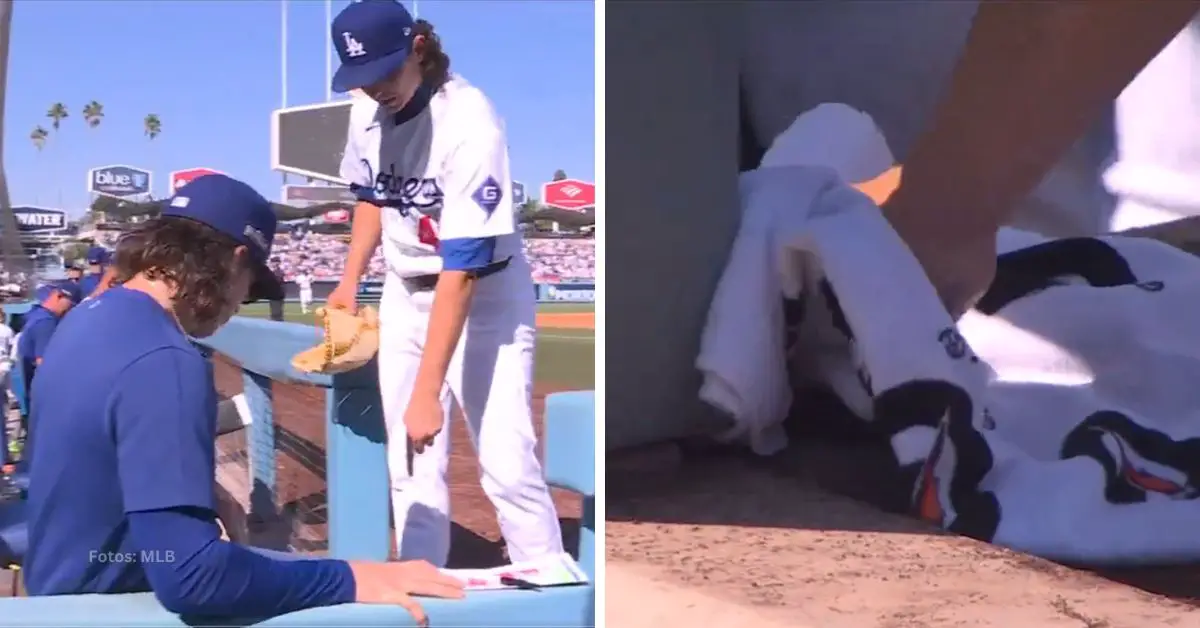 Brent Honeywell, lanzador relevista de Dodgers, fue quien se percató en principio de la situación, apuntando con su dedo a la serpiente